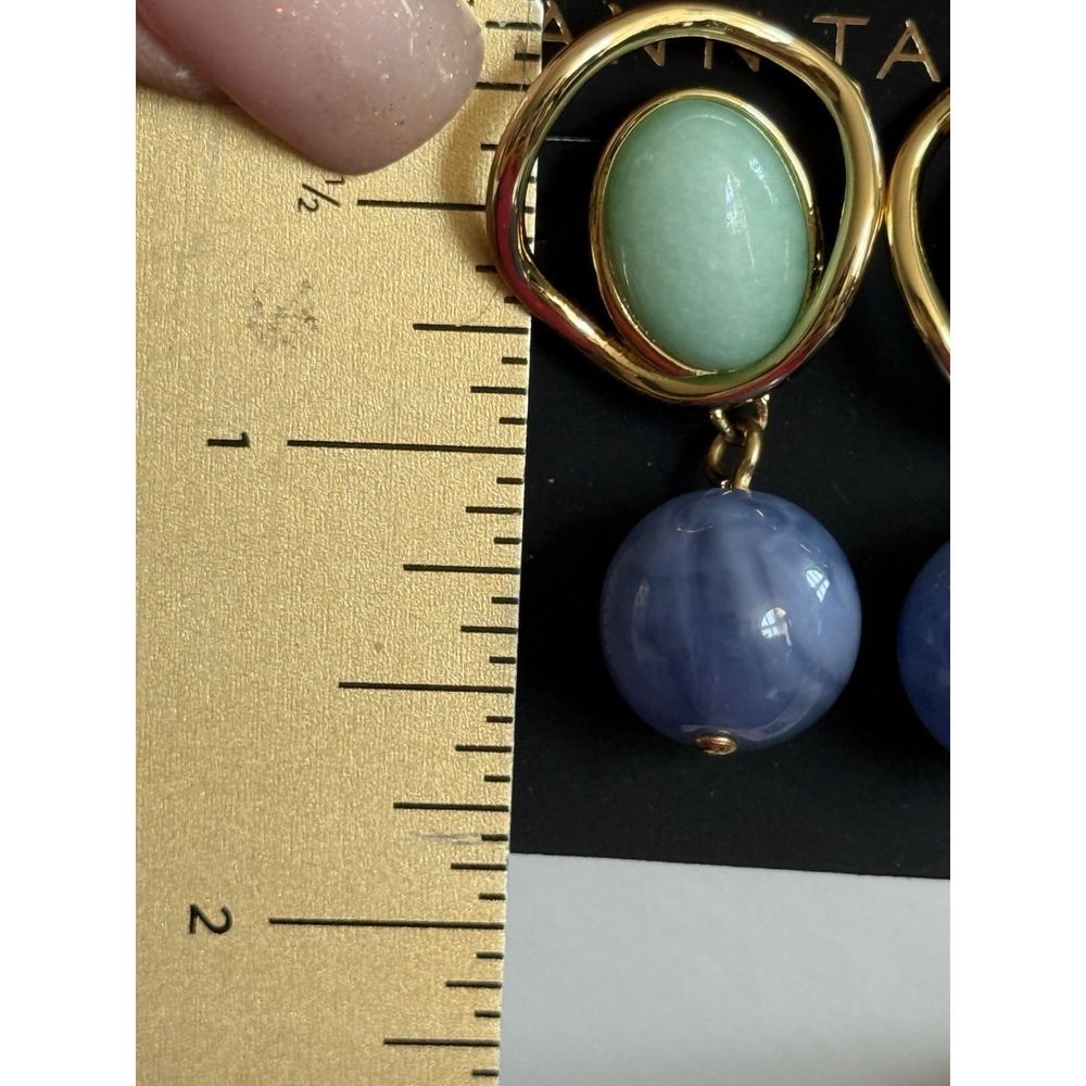 NWT 2 Pair Lot‎ Ann Taylor Drop Anne Klein Stud Semi Hoop Studs Pierced Earrings - Picture 2 of 4
